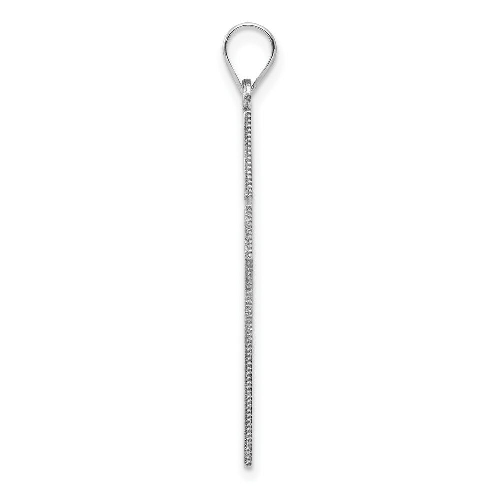 14K White Gold Solid Cross Pendant