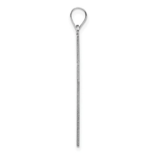 14K White Gold Solid Cross Pendant