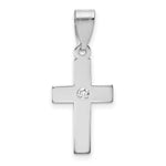 Load image into Gallery viewer, 14K White Gold 0.01-Carat Diamond Cross Pendant
