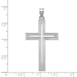 Load image into Gallery viewer, 14K White Gold Solid Lined 45x25mm Cross Pendant
