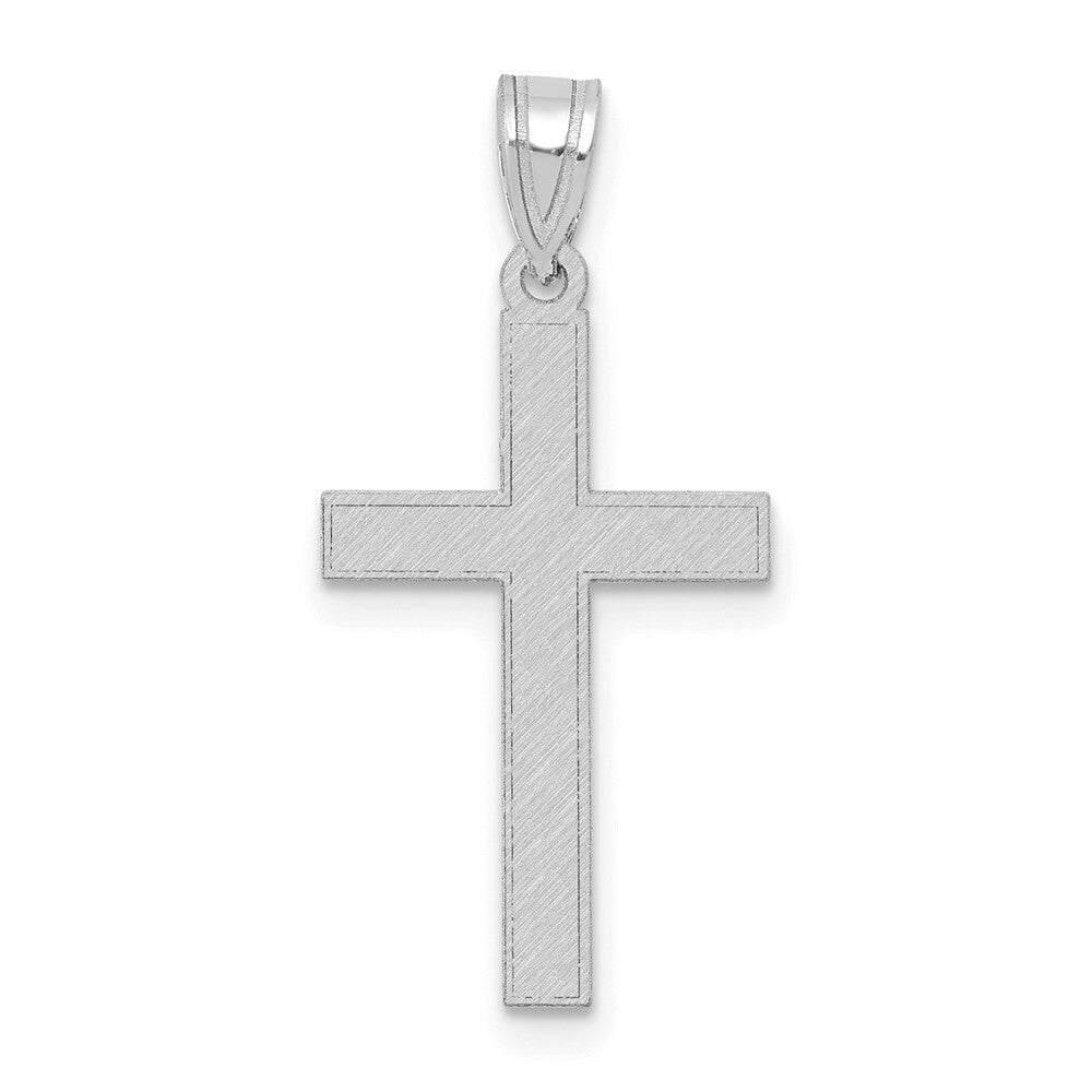 14K White Gold Latin Cross 22x12mm Pendant