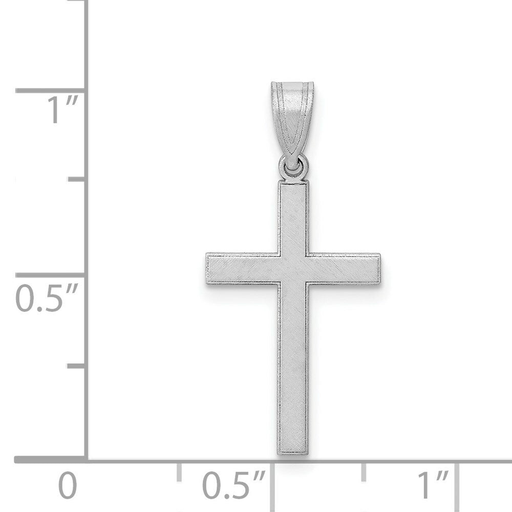 14K White Gold Latin Cross 22x12mm Pendant