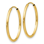 Load image into Gallery viewer, 14K Yellow Gold 1.5mm Polished Round Endless Hoop Earrings  1.5mm width
