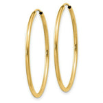 Load image into Gallery viewer, 14K Yellow Gold 1.5mm Polished Round Endless Hoop Earrings  1.5mm width
