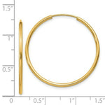 Load image into Gallery viewer, 14K Yellow Gold 1.5mm Polished Round Endless Hoop Earrings  1.5mm width
