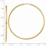 Load image into Gallery viewer, 14K Yellow Gold 1.5mm Polished Round Endless Hoop Earrings  1.5mm width
