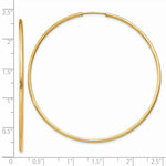 Load image into Gallery viewer, 14K Yellow Gold 1.5mm Polished Round Endless Hoop Earrings  1.5mm width
