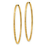 Load image into Gallery viewer, 14K Yellow Gold 1.5mm Satin Diamond-cut Endless Hoop Earrings  1.5mm width
