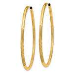 Load image into Gallery viewer, 14K Yellow Gold 2mm Satin Diamond-cut Endless Hoop Earrings  2mm width
