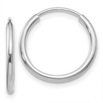 Load image into Gallery viewer, 14K White Gold 1.5mm Polished Endless Hoop Earrings  1.5mm width
