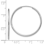 Load image into Gallery viewer, 14K White Gold 1.5mm Polished Endless Hoop Earrings  1.5mm width
