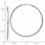 Load image into Gallery viewer, 14K White Gold 1.5mm Polished Endless Hoop Earrings  1.5mm width
