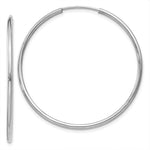Load image into Gallery viewer, 14K White Gold 1.5mm Polished Endless Hoop Earrings  1.5mm width
