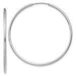 Load image into Gallery viewer, 14K White Gold 1.5mm Polished Endless Hoop Earrings  1.5mm width

