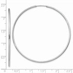 Load image into Gallery viewer, 14K White Gold 1.5mm Polished Endless Hoop Earrings  1.5mm width
