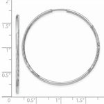 Load image into Gallery viewer, 14K White Gold 1.5mm Diamond-cut Endless Hoop Earrings 1.5mm width
