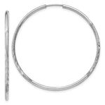 Load image into Gallery viewer, 14K White Gold 1.5mm Diamond-cut Endless Hoop Earrings 1.5mm width
