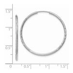 Load image into Gallery viewer, 14K White Gold 1.5mm Diamond-cut Endless Hoop Earrings 2mm width
