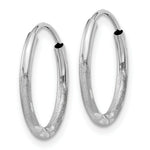 Load image into Gallery viewer, 14K White Gold 1.5mm Diamond-cut Endless Hoop Earrings 2mm width
