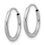 Load image into Gallery viewer, 14K White Gold 1.5mm Diamond-cut Endless Hoop Earrings 2mm width
