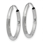 Load image into Gallery viewer, 14K White Gold 2mm Diamond-cut Endless Hoop Earrings 2mm width
