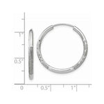 Load image into Gallery viewer, 14K White Gold 2mm Diamond-cut Endless Hoop Earrings 2mm width
