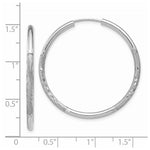 Load image into Gallery viewer, 14K White Gold 2mm Diamond-cut Endless Hoop Earrings 2mm width
