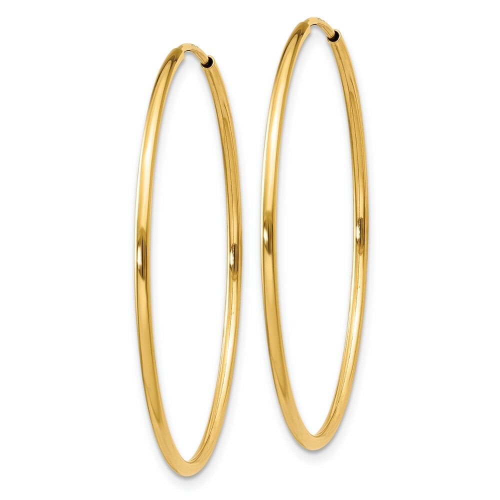 14K Yellow Gold 1.25mm Endless Hoop Earring  1.25mm width