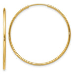 Load image into Gallery viewer, 14K Yellow Gold 1.25mm Endless Hoop Earring  1.25mm width
