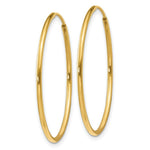 Load image into Gallery viewer, Endless Hoop Earrings  30mm Diameter - 1.20 inches - 14K Yellow Gold - 1.25mm Tube Width
