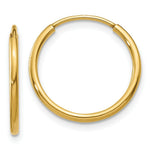 Load image into Gallery viewer, 14K Yellow Gold 1.25mm Endless Hoop Earring  1.25mm width
