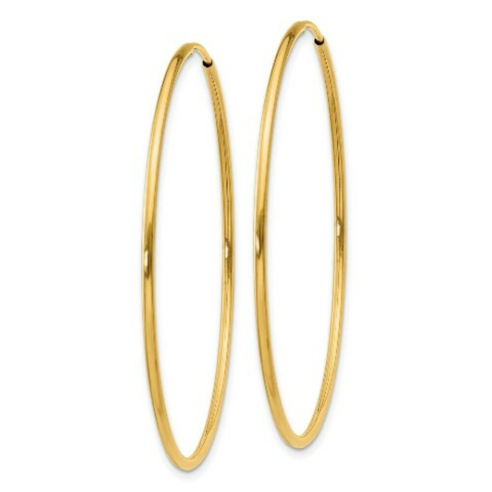 14K Yellow Gold 1.25mm Endless Hoop Earring  1.25mm width