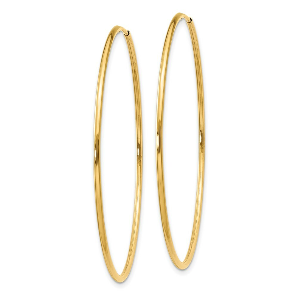 14K Yellow Gold 1.25mm Endless Hoop Earring  1.25mm width