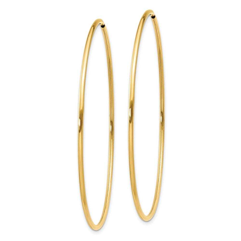 14K Yellow Gold 1.25mm Endless Hoop Earring  1.25mm width