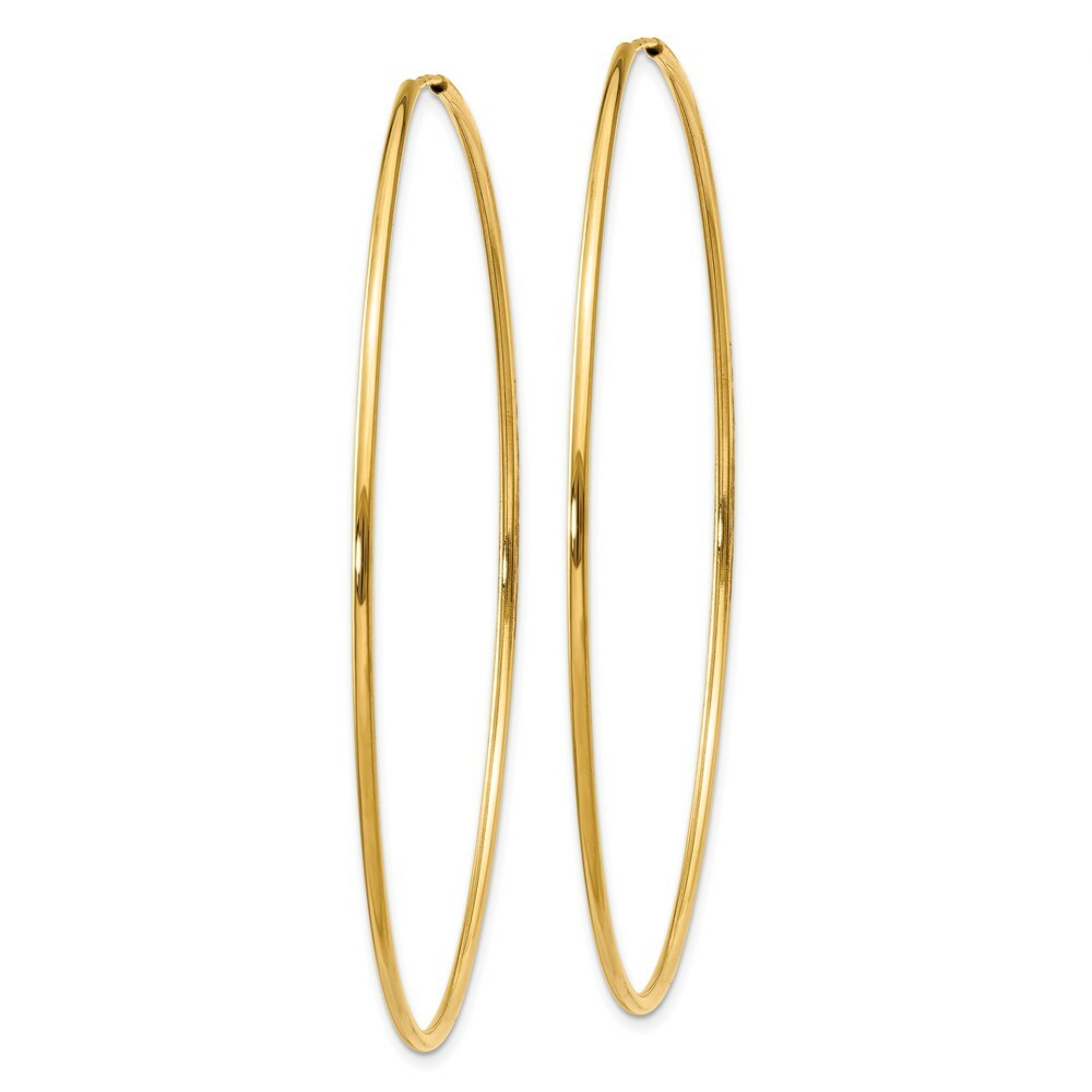 14K Yellow Gold 1.25mm Endless Hoop Earring  1.25mm width