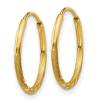 Load image into Gallery viewer, 14K Yellow Gold 1.25mm Diamond-cut Endless Hoop Earring  1.25mm width
