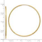 Load image into Gallery viewer, 14K Yellow Gold 1.25mm Diamond-cut Endless Hoop Earring  1.25mm width
