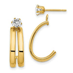 Load image into Gallery viewer, 14K Yellow Gold Yellow Gold Polished w/CZ Stud Earring Jackets
