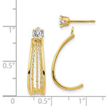 Load image into Gallery viewer, 14K Yellow Gold Yellow Gold J Hoop Polished w/CZ Stud Earrings
