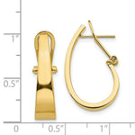 Load image into Gallery viewer, 14K Yellow Gold Polished J-Hoop Click-in Back Post Earrings
