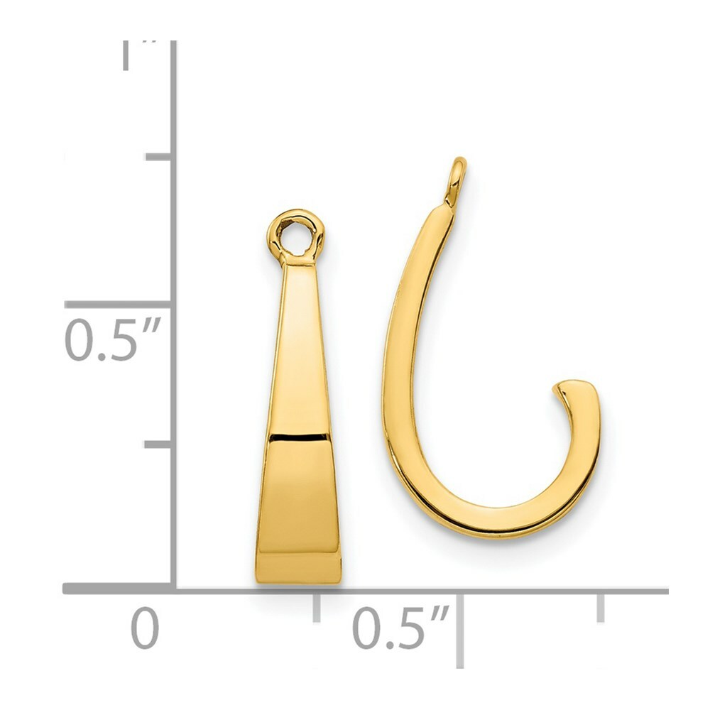 14K Yellow Gold Polished J-Hoop Earring Jackets