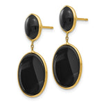 Load image into Gallery viewer, 14K Yellow Gold Onyx Oval Dangle Earrings
