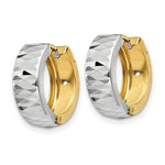 Load image into Gallery viewer, 14K Two-tone Textured Hoop Earrings 5mm wide, size: 1/3"
