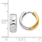 Load image into Gallery viewer, 14K Two-tone Textured Hoop Earrings 5mm wide, size: 1/3"
