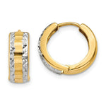 Load image into Gallery viewer, 14K &amp; Rhodium Hinged Hoop Earrings 5mm wide, size: 2/5"
