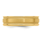 Load image into Gallery viewer, 14K Yellow Gold Comfort Fit Fancy Milgrain Satin Finish Wedding Band Ring
