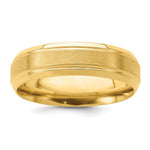 Load image into Gallery viewer, 14K Yellow Gold Heavy Comfort Fit Fancy Groved Satin Finish Wedding Band Ring
