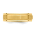 Load image into Gallery viewer, 14K Yellow Gold Heavy Comfort Fit Fancy Grooved Satin Finish Wedding Band Ring
