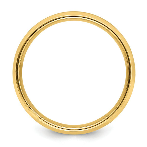 14K Yellow Gold Stnadard Comfort Fit Satin Finish Beveled Edge Wedding Band Ring