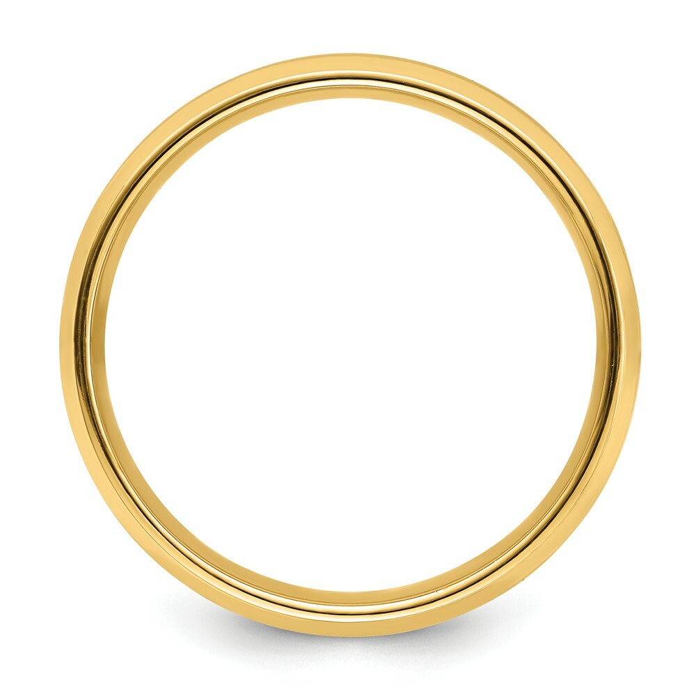 14K Yellow Gold Stnadard Comfort Fit Satin Finish Beveled Edge Wedding Band Ring
